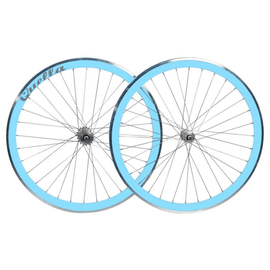 Bicycle Wheelset - Blue 40mm Deep V - 25 Black