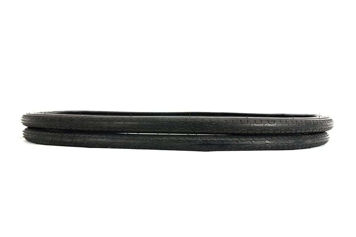 Set of 700mm x 25C Black Kenda Road Tyres (2 x tyres)