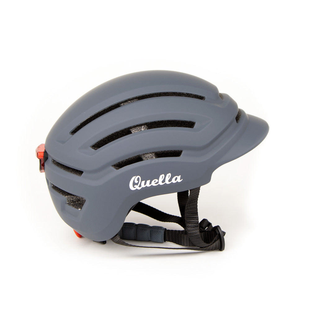 Quella Cycling Helmet with rechargeable Light - Midnight Grey