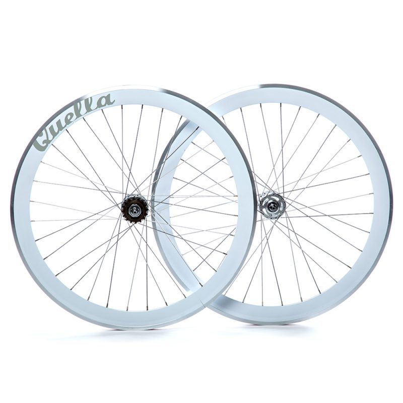 Bicycle Wheelset - White 40mm Deep V - 25 Black