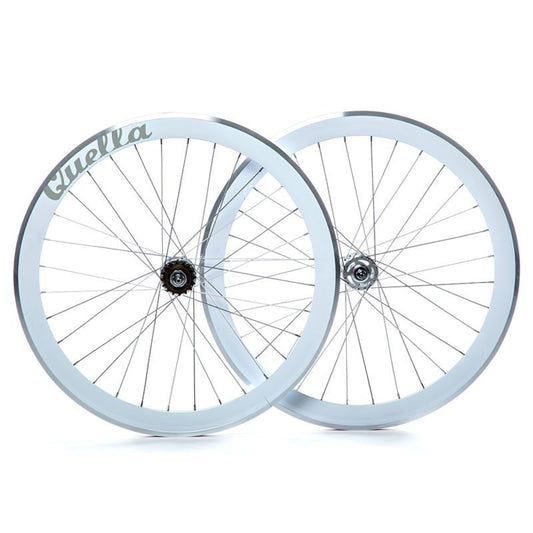 Bicycle Wheelset - White 40mm Deep V - 25 Black