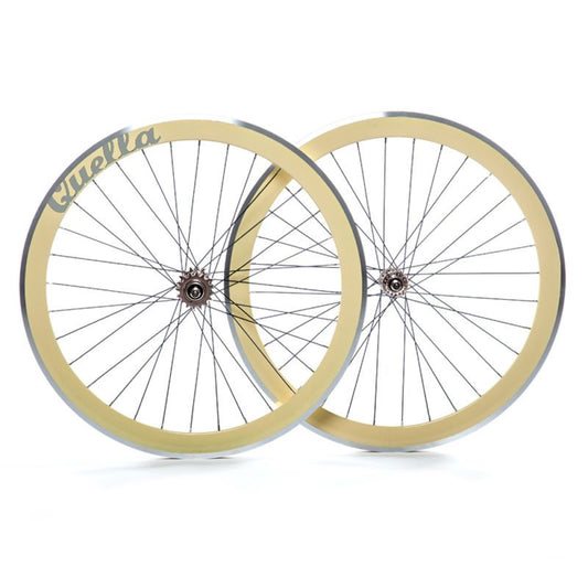 Bicycle Wheelset - Cream 40mm Deep V - 25 Tan
