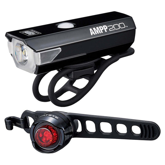 Cateye AMPP 200 / Orb rechargeable bike light set