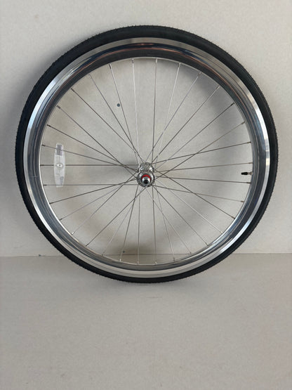 Bicycle Wheelset - Silver 40mm Deep V - 25 Black