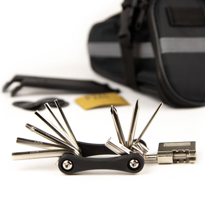 Quella Basics Pack with Multi Tool, Saddle Bag, Tyre Levers and Puncture Repair Kit