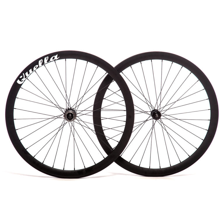 Bicycle Wheelset - Black 40mm Deep V - 25 Black