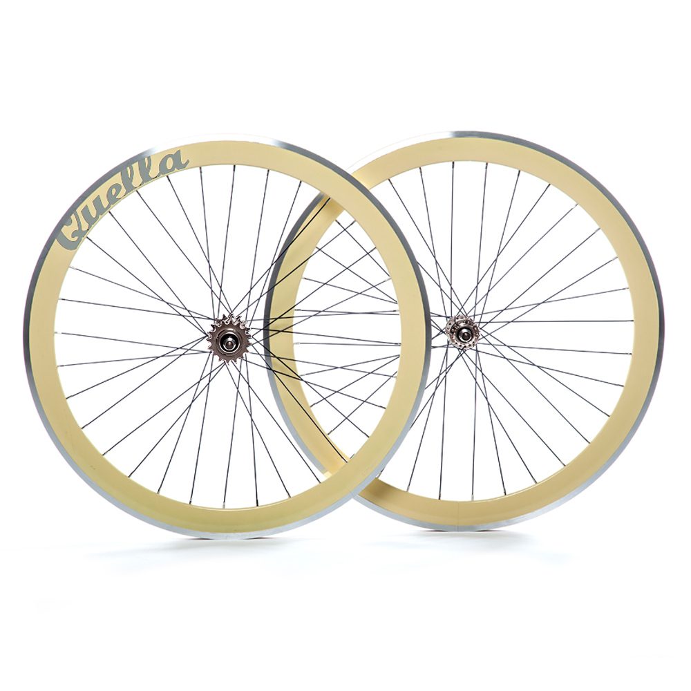 Bicycle Wheelset - Cream 40mm Deep V - 25 Black