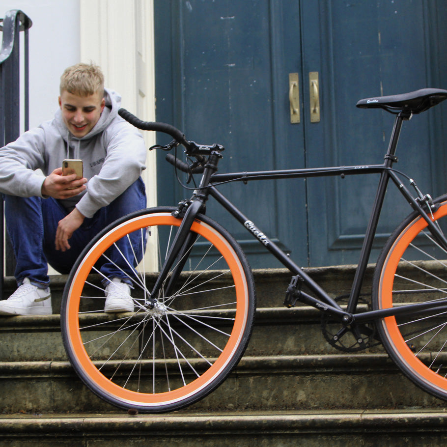 Fixie bike hot sale orange